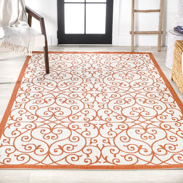 Madrid Vintage Filigree Textured Weave Indoor/outdoor Area Rug